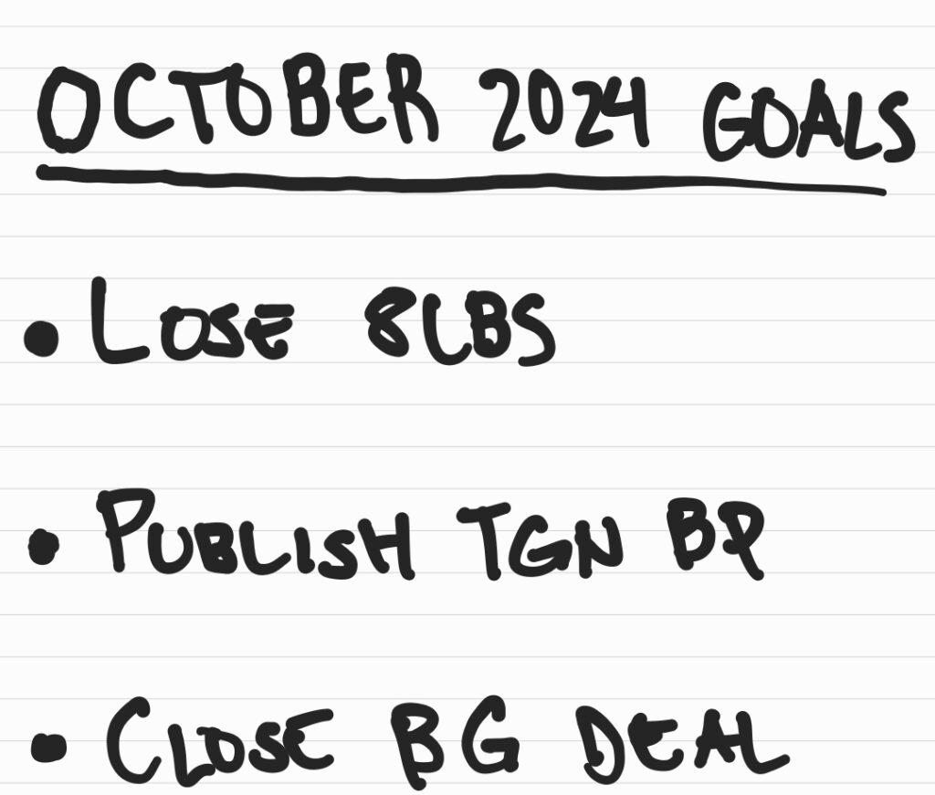 Goals sa October 2024